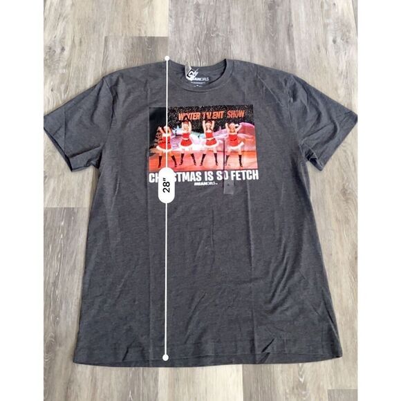 Mean Girls Adult X-Large Dk Grey Short Sleeve Crew Neck Movie Christmas Logo - Picture 6 of 6